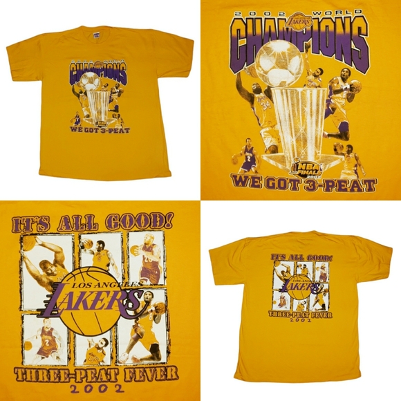 Other - VTG Rare 2002 World Champions Los Angeles Lakers NBA Finals Three Peat Feaver 2X